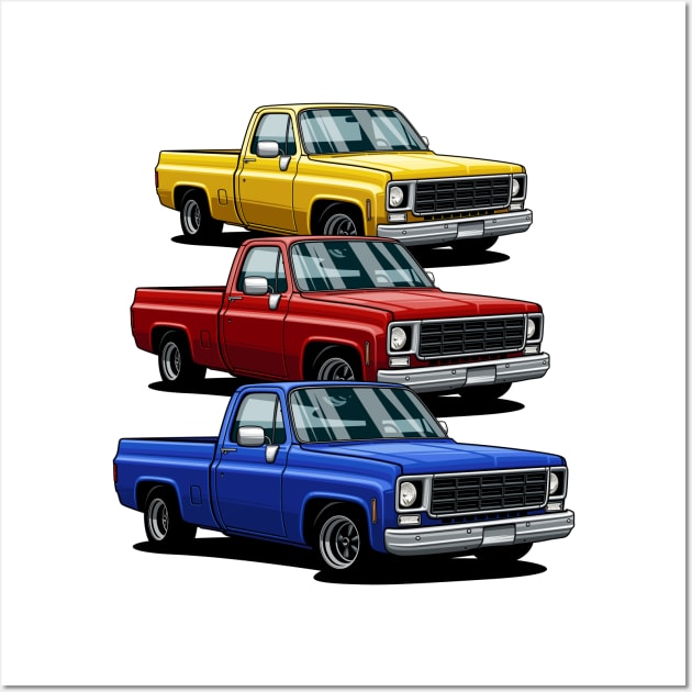 Chevy C10 Pickup truck Wall Art by Markaryan